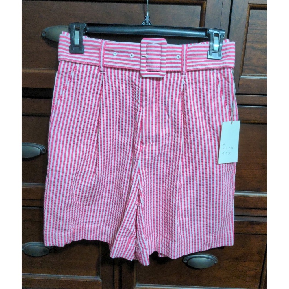 a new day Women's Pink & Striped Shorts Size XS NWT